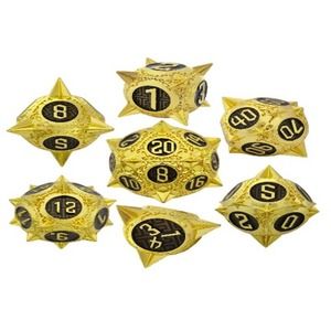 7 Piece Metal Dice Set Spiked Series